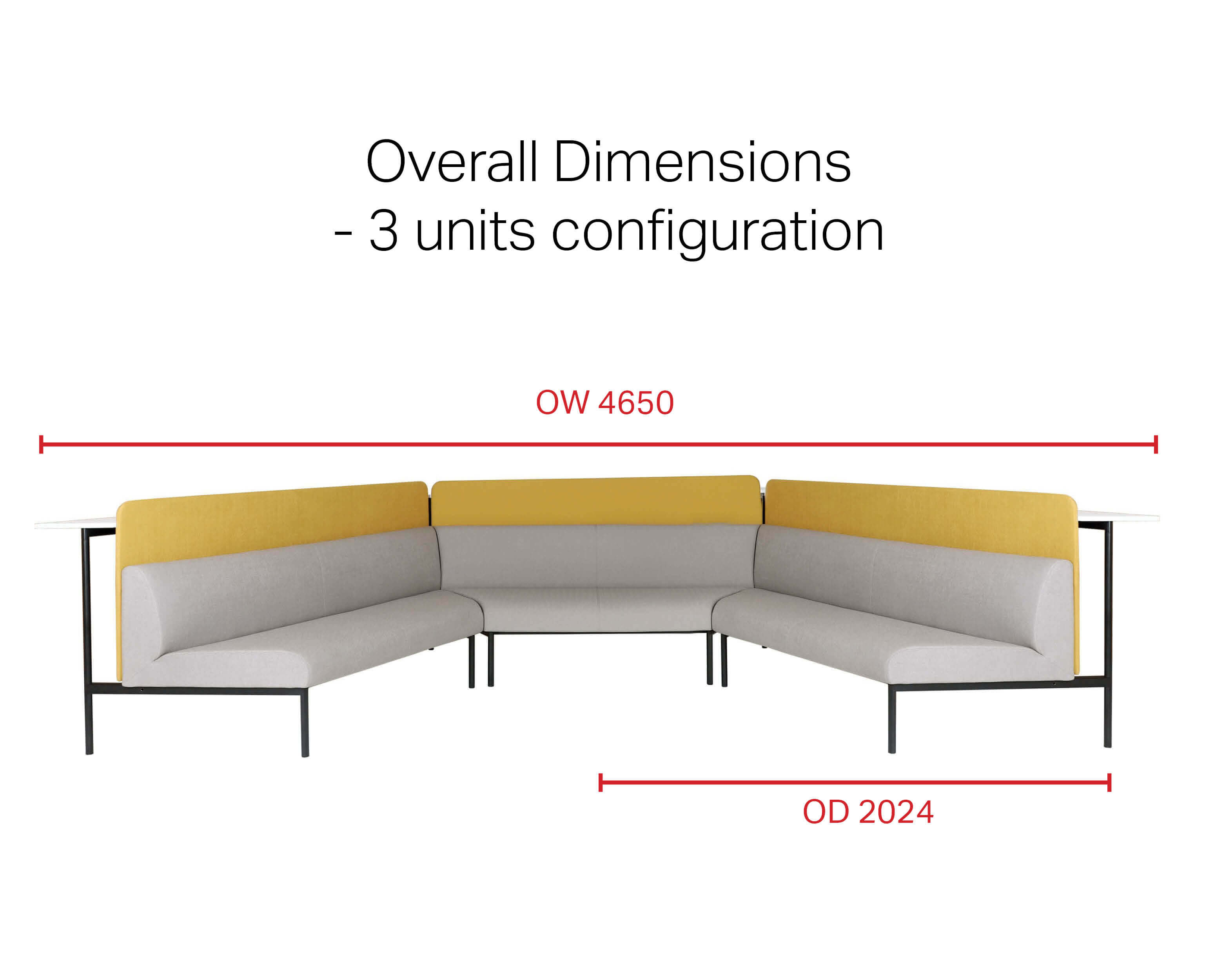 Zum Low Back – 2 Seater w/ Partition + Bar Table